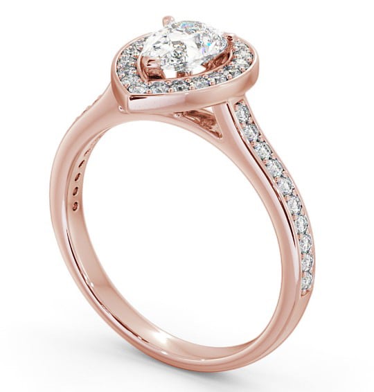 Halo Pear Diamond Traditional Engagement Ring 18K Rose Gold ENPE20_RG_THUMB1 