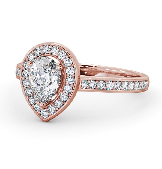 Halo Pear Diamond Traditional Engagement Ring 18K Rose Gold ENPE20_RG_THUMB2 