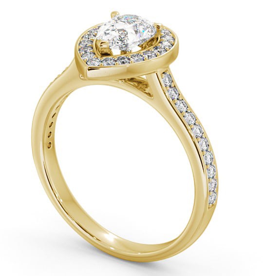Halo Pear Diamond Traditional Engagement Ring 9K Yellow Gold ENPE20_YG_THUMB1