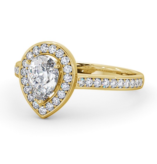 Halo Pear Diamond Traditional Engagement Ring 18K Yellow Gold ENPE20_YG_THUMB2 