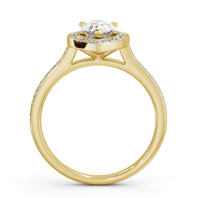 Halo Pear Diamond Engagement Ring 9K Yellow Gold - Sophie ENPE20_YG_UP