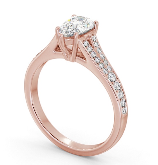 Pear Diamond Split Channel Engagement Ring 18K Rose Gold Solitaire with Channel Set Side Stones ENPE20S_RG_THUMB1