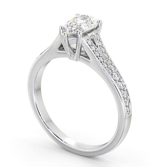 Pear Diamond Split Channel Engagement Ring Palladium Solitaire with Channel Set Side Stones ENPE20S_WG_THUMB1