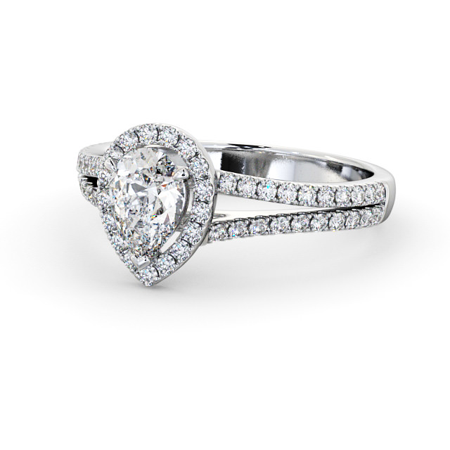 Halo Pear Diamond Engagement Ring Palladium - Moulin ENPE21_WG_FLAT