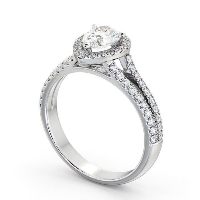 Halo Pear Diamond Engagement Ring Palladium - Moulin ENPE21_WG_SIDE