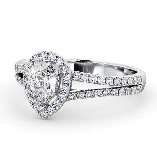  Halo Pear Diamond Engagement Ring 9K White Gold - Moulin ENPE21_WG_THUMB2 