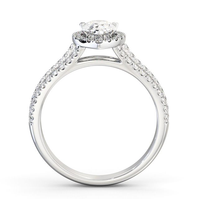 Halo Pear Diamond Engagement Ring 9K White Gold - Moulin ENPE21_WG_UP
