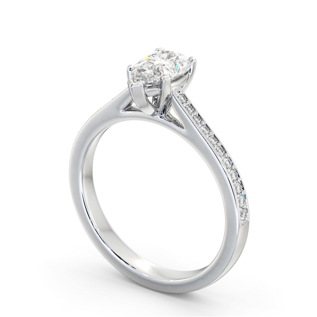 Pear Diamond Engagement Ring Palladium Solitaire With Side Stones - Tobin ENPE21S_WG_SIDE