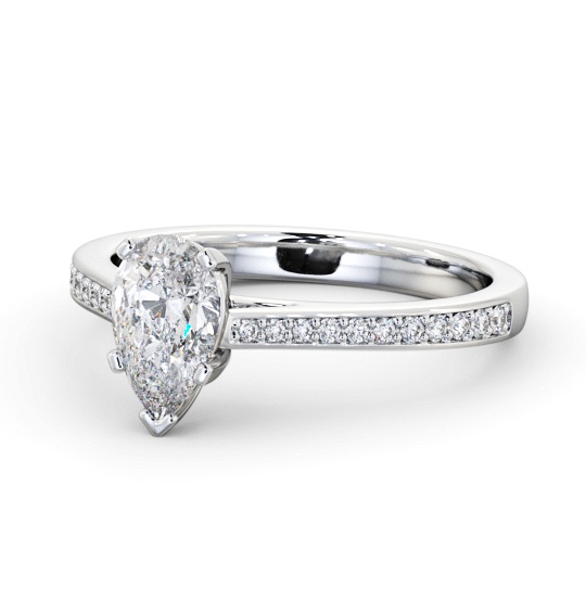  Pear Diamond Engagement Ring Palladium Solitaire With Side Stones - Tobin ENPE21S_WG_THUMB2 