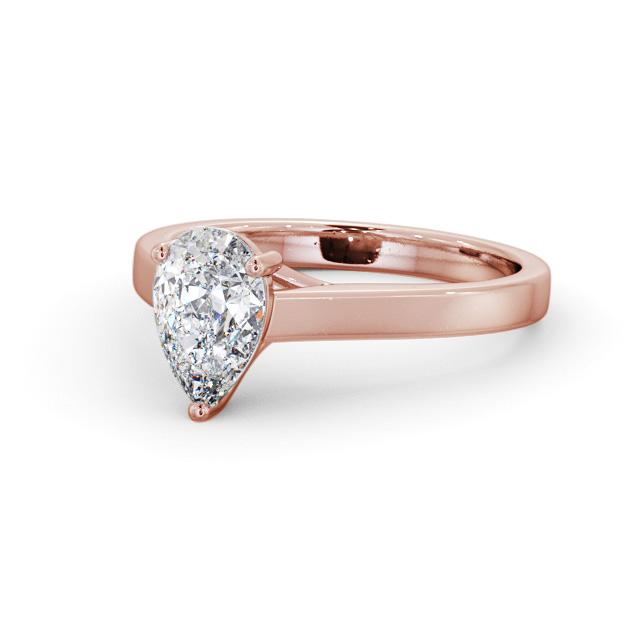 Pear Diamond Engagement Ring 18K Rose Gold Solitaire - Heathcote ENPE22_RG_FLAT