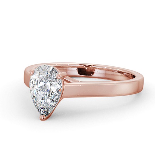 Pear Diamond 3 Prong Trellis Design Engagement Ring 9K Rose Gold Solitaire ENPE22_RG_THUMB2 