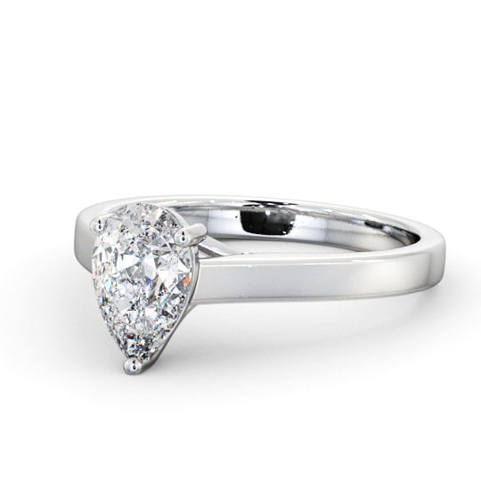 Pear Diamond 3 Prong Trellis Design Engagement Ring Palladium Solitaire ENPE22_WG_THUMB2 