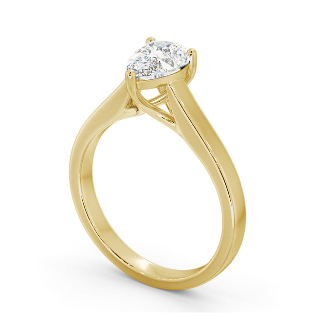 Pear Diamond Engagement Ring 18K Yellow Gold Solitaire - Heathcote ENPE22_YG_SIDE