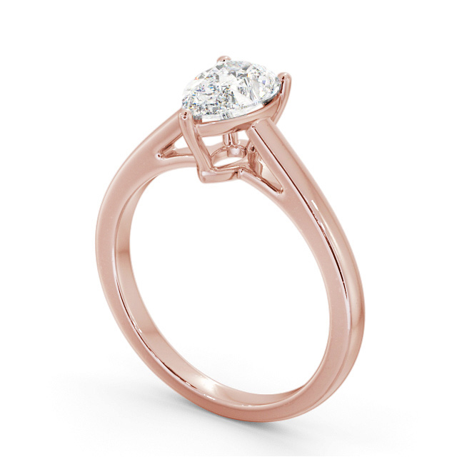 Pear Diamond Engagement Ring 9K Rose Gold Solitaire - Sawley ENPE23_RG_SIDE