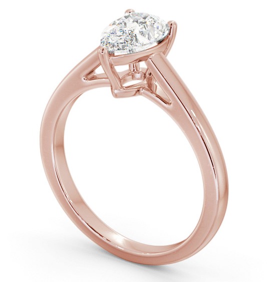 Pear Diamond 3 Prong Engagement Ring 18K Rose Gold Solitaire ENPE23_RG_THUMB1 