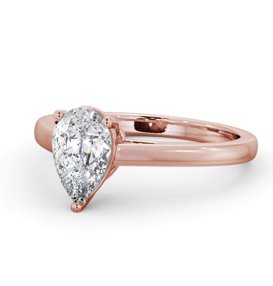 Pear Diamond 3 Prong Engagement Ring 9K Rose Gold Solitaire ENPE23_RG_THUMB2 