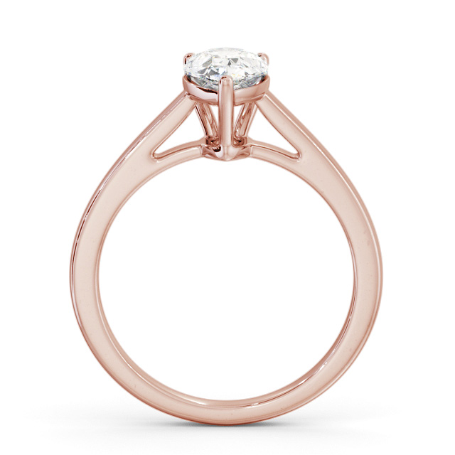 Pear Diamond Engagement Ring 9K Rose Gold Solitaire - Sawley ENPE23_RG_UP