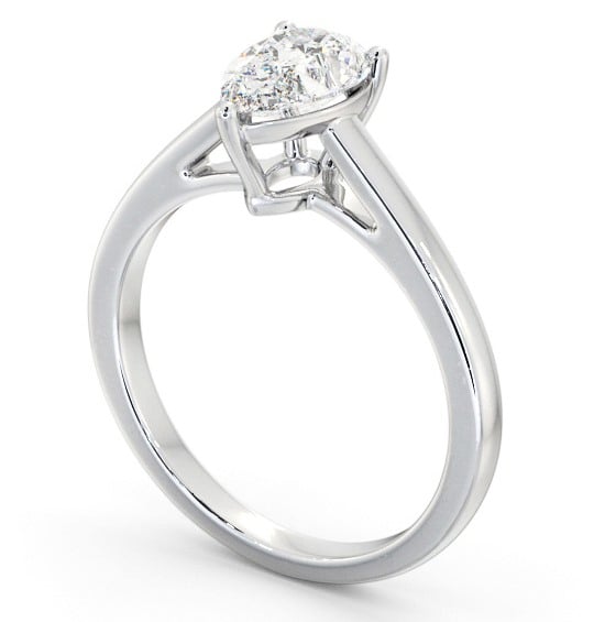 Pear Diamond Engagement Ring 9K White Gold Solitaire - Sawley ENPE23_WG_THUMB1