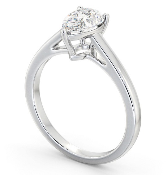 Pear Diamond 3 Prong Engagement Ring Platinum Solitaire ENPE23_WG_THUMB1 