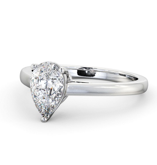 Pear Diamond 3 Prong Engagement Ring Palladium Solitaire ENPE23_WG_THUMB2 