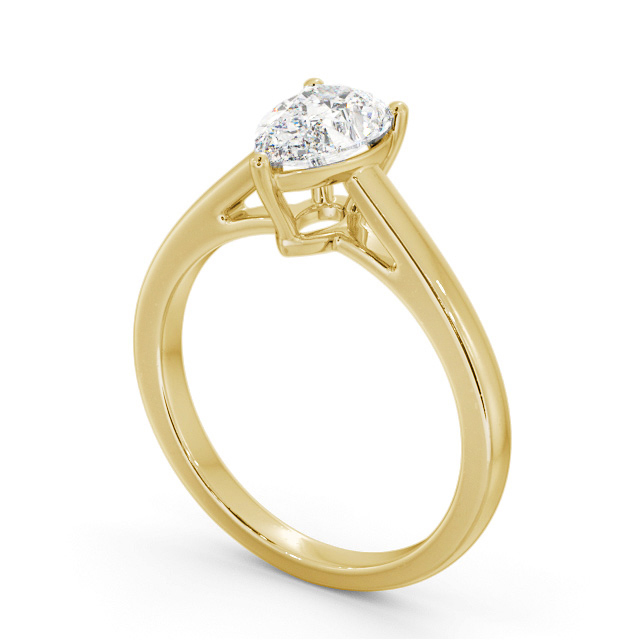 Pear Diamond Engagement Ring 18K Yellow Gold Solitaire - Sawley
