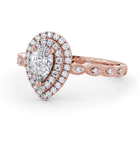  Halo Pear Diamond Engagement Ring 18K Rose Gold - Alibury ENPE24_RG_THUMB2 