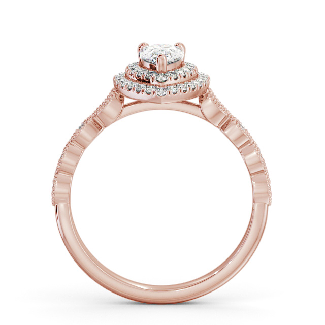 Halo Pear Diamond Engagement Ring 9K Rose Gold - Alibury ENPE24_RG_UP