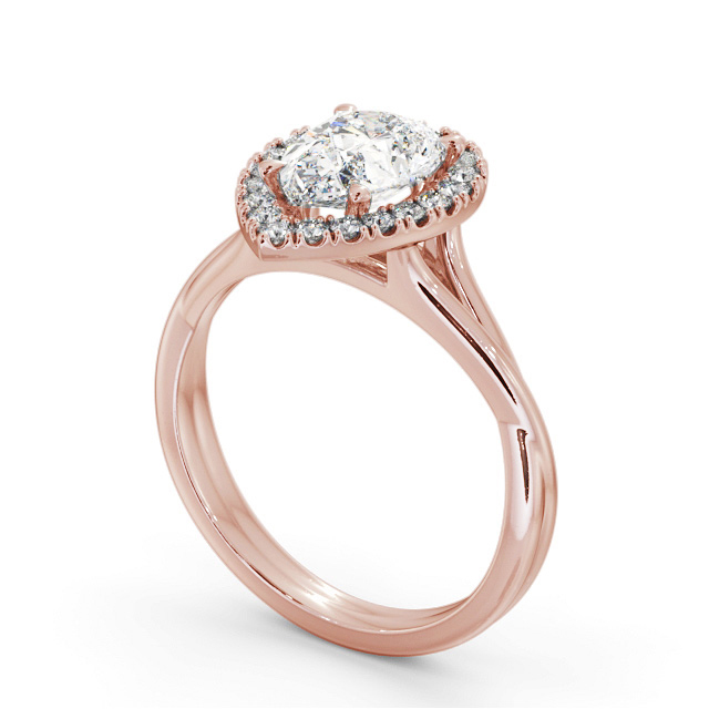 Halo Pear Diamond Engagement Ring 9K Rose Gold - Satrine ENPE25_RG_SIDE