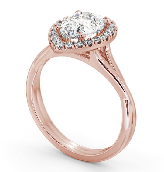 Halo Pear Diamond Engagement Ring 9K Rose Gold - Satrine ENPE25_RG_THUMB1