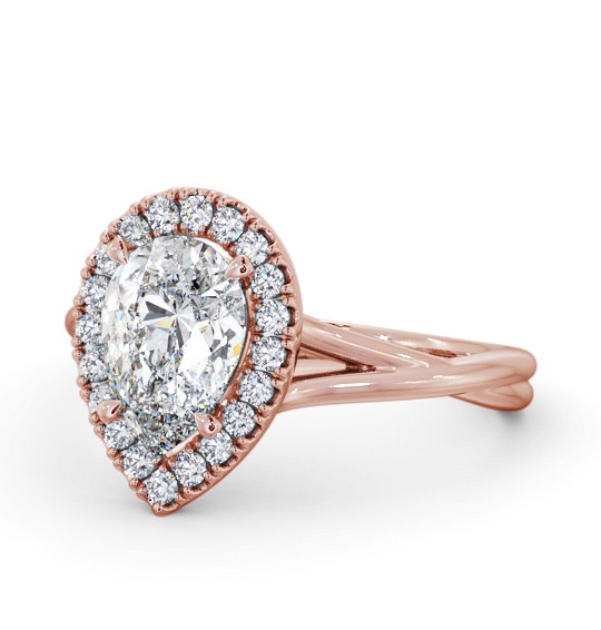  Halo Pear Diamond Engagement Ring 9K Rose Gold - Satrine ENPE25_RG_THUMB2 