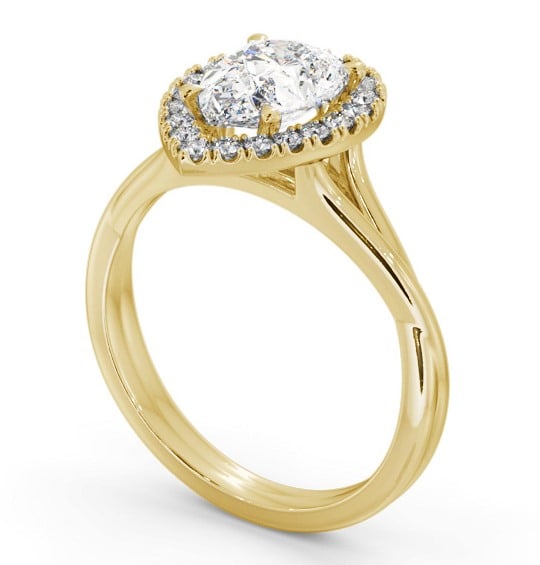 Halo Pear Diamond Engagement Ring 9K Yellow Gold - Satrine ENPE25_YG_THUMB1