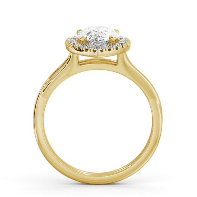 Halo Pear Diamond Engagement Ring 18K Yellow Gold - Satrine ENPE25_YG_UP