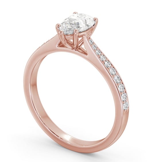  Pear Diamond Engagement Ring 18K Rose Gold Solitaire With Side Stones - Kareena ENPE25S_RG_THUMB1 