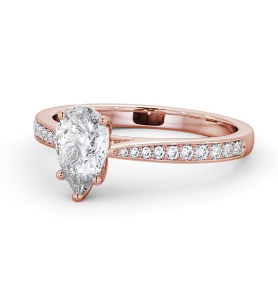  Pear Diamond Engagement Ring 18K Rose Gold Solitaire With Side Stones - Kareena ENPE25S_RG_THUMB2 