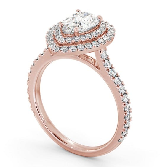  Halo Pear Diamond Engagement Ring 18K Rose Gold - Montford ENPE26_RG_THUMB1 