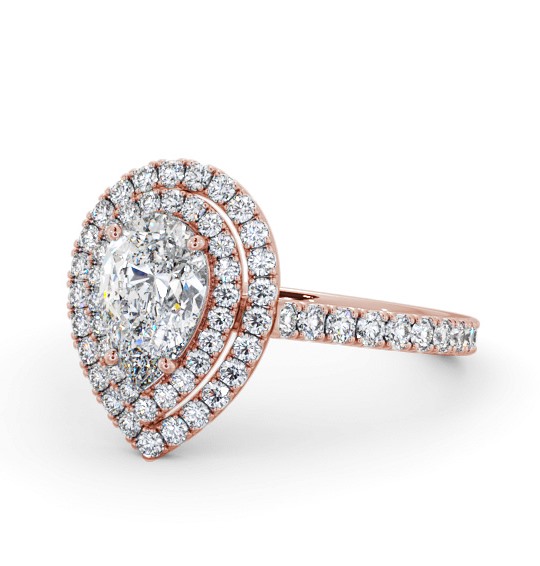  Halo Pear Diamond Engagement Ring 9K Rose Gold - Montford ENPE26_RG_THUMB2 
