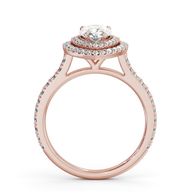 Halo Pear Diamond Engagement Ring 18K Rose Gold - Montford ENPE26_RG_UP