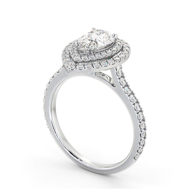 Halo Pear Diamond Engagement Ring Palladium - Montford ENPE26_WG_SIDE