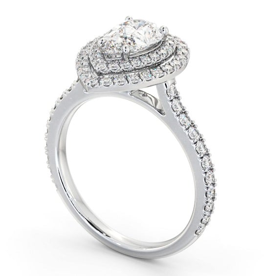Halo Pear Diamond Engagement Ring Platinum ENPE26_WG_THUMB1