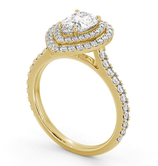 Halo Pear Diamond Engagement Ring 18K Yellow Gold - Montford ENPE26_YG_THUMB1