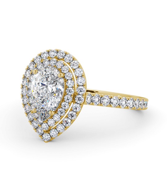  Halo Pear Diamond Engagement Ring 18K Yellow Gold - Montford ENPE26_YG_THUMB2 