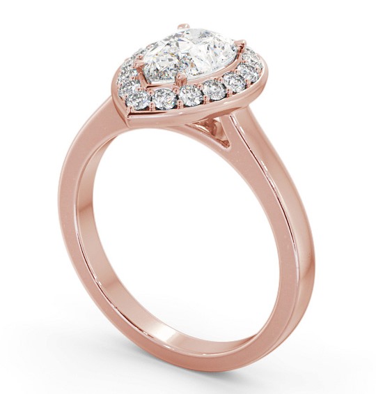  Halo Pear Diamond Engagement Ring 18K Rose Gold - Kimpton ENPE27_RG_THUMB1 