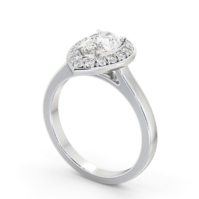 Halo Pear Diamond Engagement Ring Palladium - Kimpton