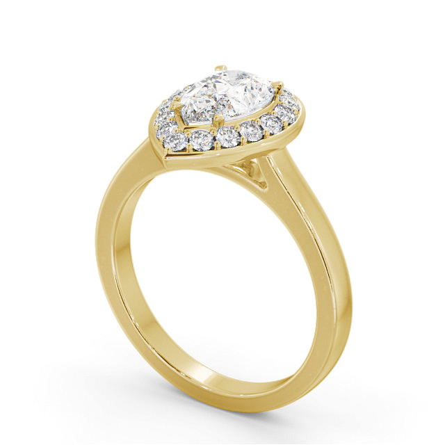 Halo Pear Diamond Engagement Ring 18K Yellow Gold - Kimpton ENPE27_YG_SIDE