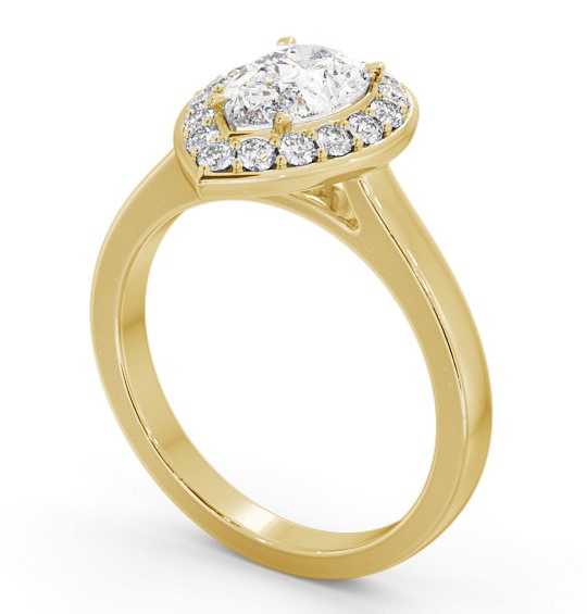 Halo Pear Diamond Engagement Ring 9K Yellow Gold ENPE27_YG_THUMB1