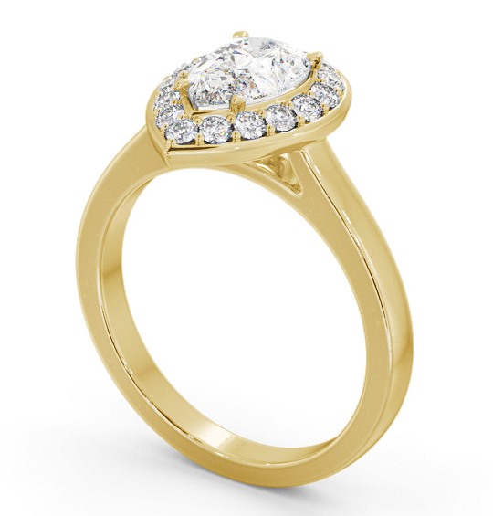 Halo Pear Diamond Engagement Ring 9K Yellow Gold ENPE27_YG_THUMB1 