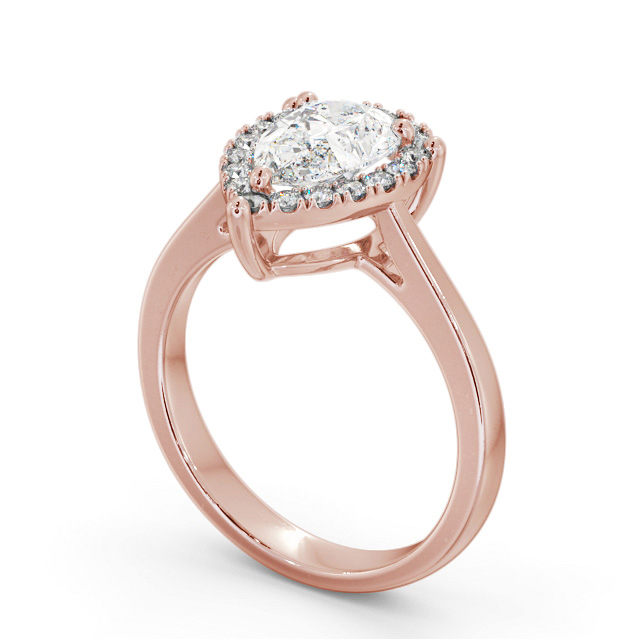 Halo Pear Diamond Engagement Ring 18K Rose Gold - Salvington ENPE28_RG_SIDE