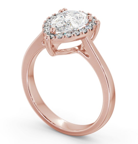 Halo Pear Diamond Cluster Engagement Ring 9K Rose Gold ENPE28_RG_THUMB1