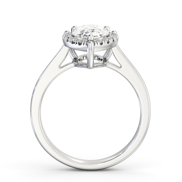 Halo Pear Diamond Engagement Ring 18K White Gold - Salvington ENPE28_WG_UP