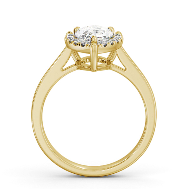 Halo Pear Diamond Engagement Ring 18K Yellow Gold - Salvington ENPE28_YG_UP
